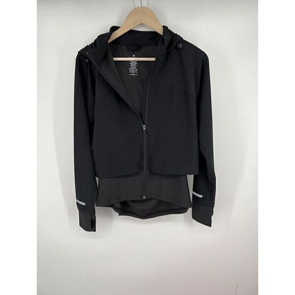 Sweaty Betty Black Fast Track Running Jacket Hood Thumb Holes Lightweight XS - Picture 2 of 5